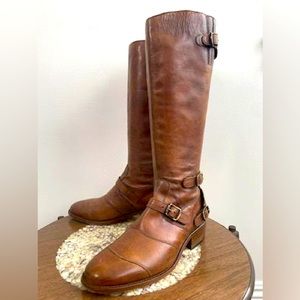 BELSTAFF Trialmaster: cognac leather biker riding boot EU 38 / size 7 - 7.5
